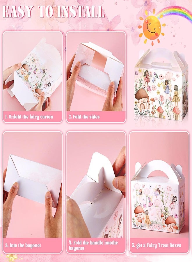 Dinifee 12 Pcs Fairy Party Favor Boxes Floral Fairy Treat Boxes Butterfly Fairy Theme Gift Boxes for Girl Fairies Birthday Baby Shower Party Supplies Garden Decorations - Image 4